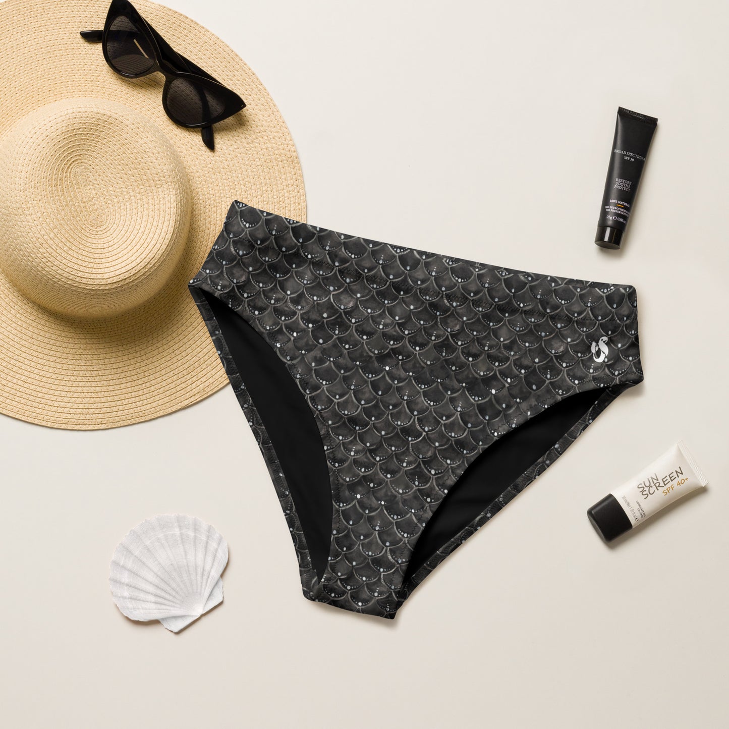 Midnight Swim Recycled high-waisted bikini bottom