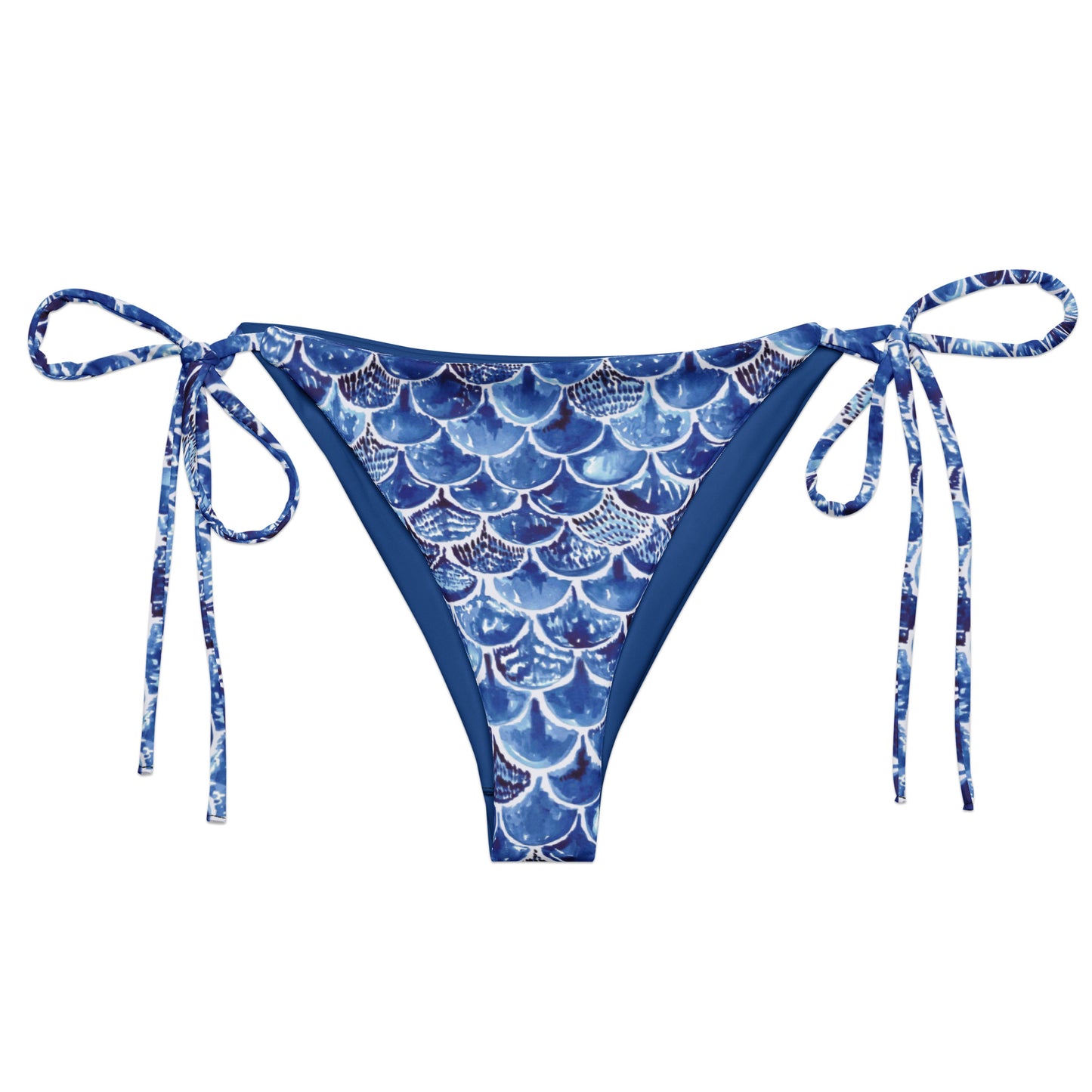 Deep Blue recycled string bikini bottom