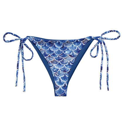 Deep Blue recycled string bikini bottom